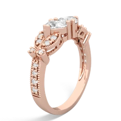 White Topaz Diamond Butterflies 14K Rose Gold ring R5601