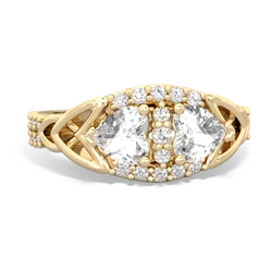 White Topaz Sparkling Celtic Knot 14K Yellow Gold ring R2645