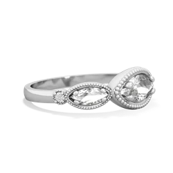 Amethyst Milgrain Marquise 14K White Gold ring R5700