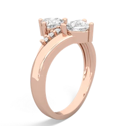 White Topaz Heart To Heart 14K Rose Gold ring R2064