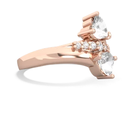 White Topaz Heart To Heart 14K Rose Gold ring R2064