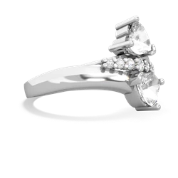 White Topaz Heart To Heart 14K White Gold ring R2064