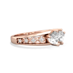 White Topaz Heart To Heart 14K Rose Gold ring R3342