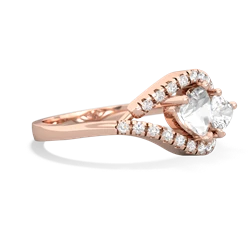 White Topaz Mother And Child 14K Rose Gold ring R3010