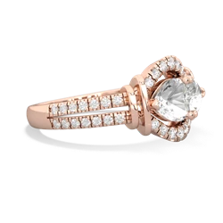 White Topaz Art-Deco Keepsake 14K Rose Gold ring R5630