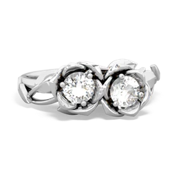 White Topaz Rose Garden 14K White Gold ring R5510