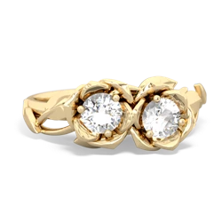 White Topaz Rose Garden 14K Yellow Gold ring R5510