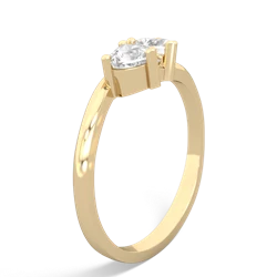 White Topaz Sweethearts 14K Yellow Gold ring R5260