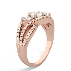 White Topaz Three Stone Aurora 14K Rose Gold ring R3080