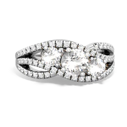 Sapphire Three Stone Aurora 14K White Gold ring R3080