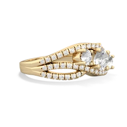 White Topaz Three Stone Aurora 14K Yellow Gold ring R3080