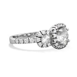 White Topaz Regal Halo 14K White Gold ring R5350