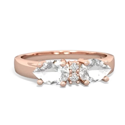 White Topaz Pear Bowtie 14K Rose Gold ring R0865