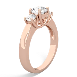 London Topaz Three Stone Round Trellis 14K Rose Gold ring R4018