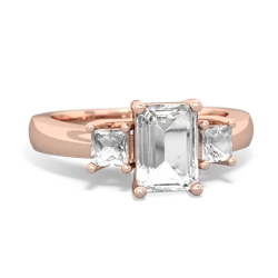 Opal Three Stone Emerald-Cut Trellis 14K Rose Gold ring R4021