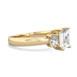 Sapphire Three Stone Emerald-Cut Trellis 14K Yellow Gold ring R4021