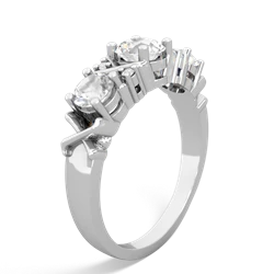 White Topaz Hugs And Kisses 14K White Gold ring R5016