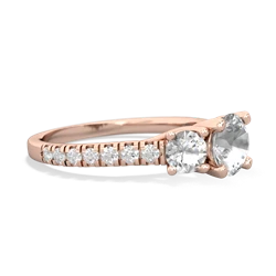 Lab Pink Sapphire Pave Trellis 14K Rose Gold ring R5500