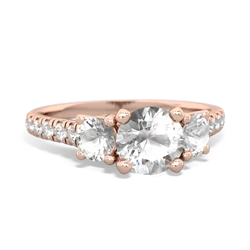 White Topaz Pave Trellis 14K Rose Gold ring R5500